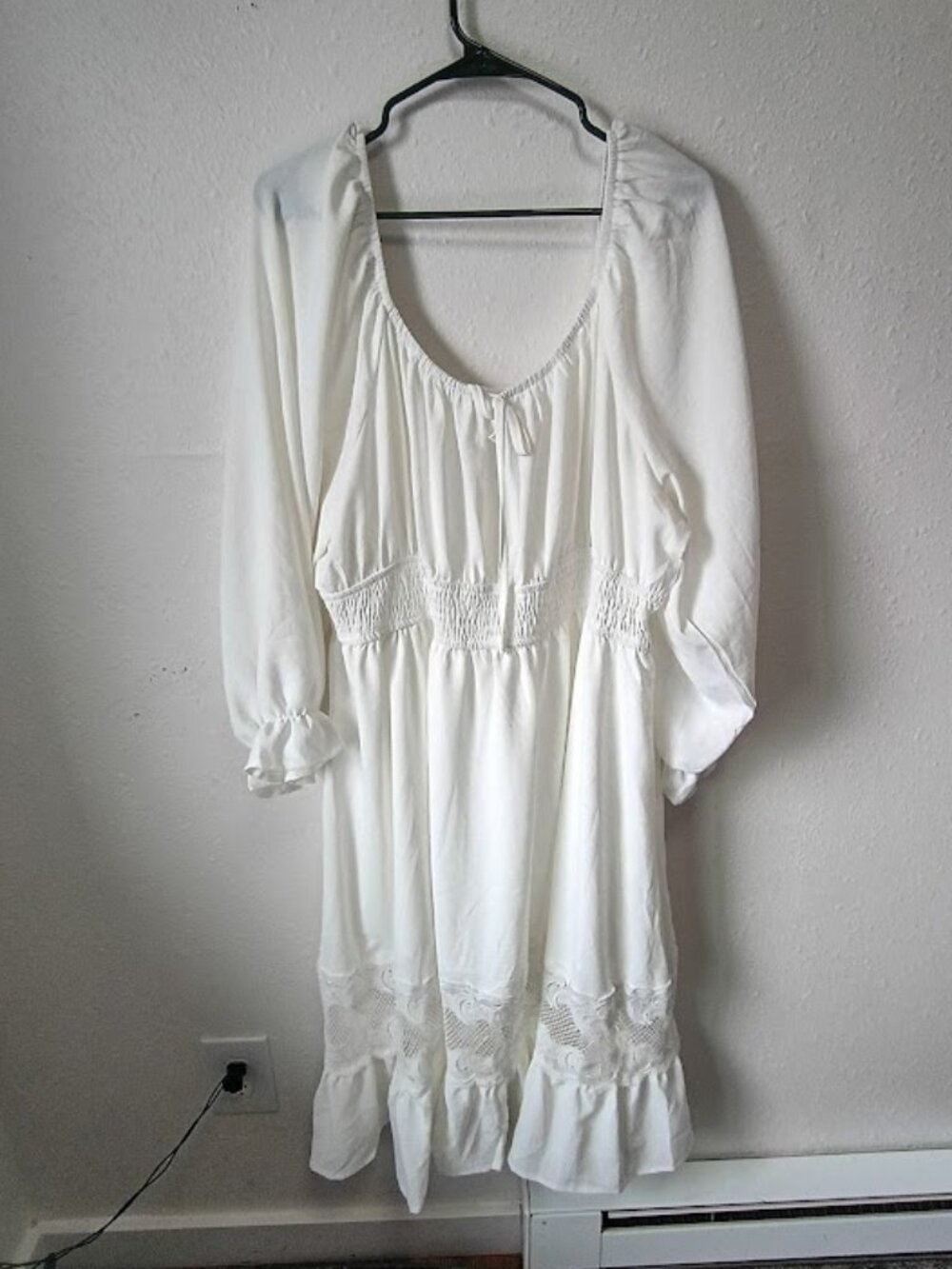 SHESTARR White Boho Peasant Dress 4XL Plus Size